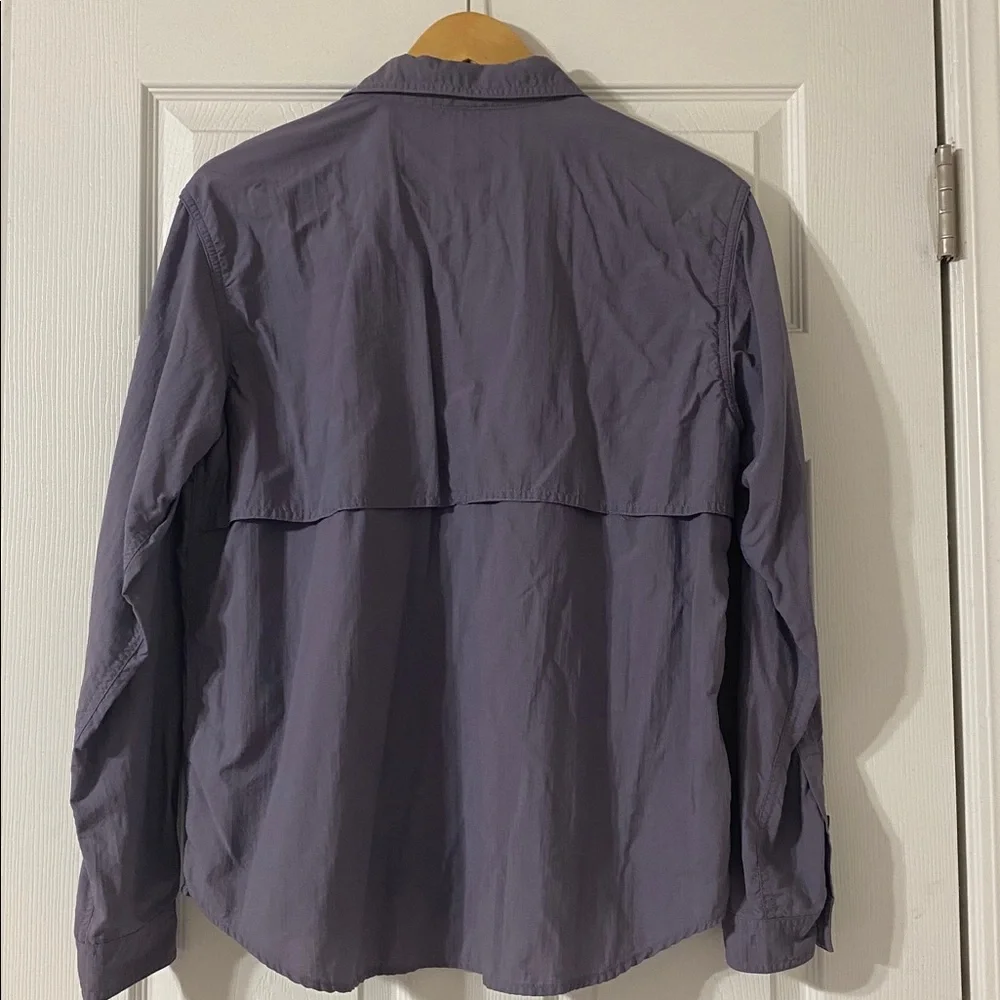 Royal Robbins Women Purple Button Down Shirt Size L 100% Nylon Go Everywhere - Picture 2 of 7